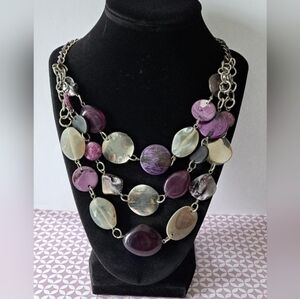 Beautiful Purple and Silver Multi-Layer Necklace.